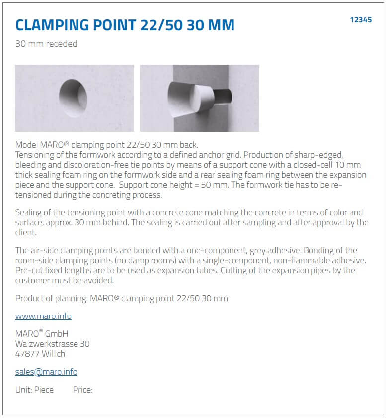 Clamping Point 22/50 30 mm