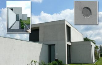 Architecture with exposed concrete also works for single family houses